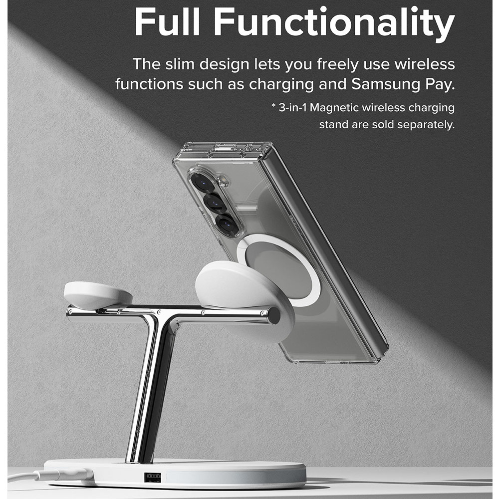 Picture of Samsung Galaxy Z Fold 6 Case | Ringke Fusion Magnetic Protection Case with Strap Hole for Samsung Galaxy Z Fold 6 (Clear)