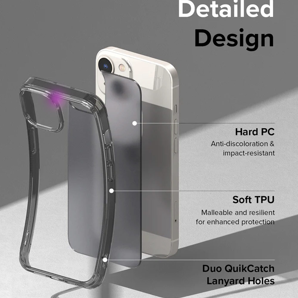 Picture of Apple iPhone 14 Pro 6.1 Case | Ringke Fusion Matte Protection Case for Apple iPhone 14 Pro 6.1 (Smoke Black)