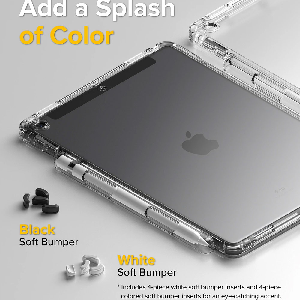 Picture of Apple iPad 10.2 9th gen 2021 Case | Ringke Fusion Plus Back Case Protection Case for Apple iPad 10.2 9th Gen 2021 (White Black)