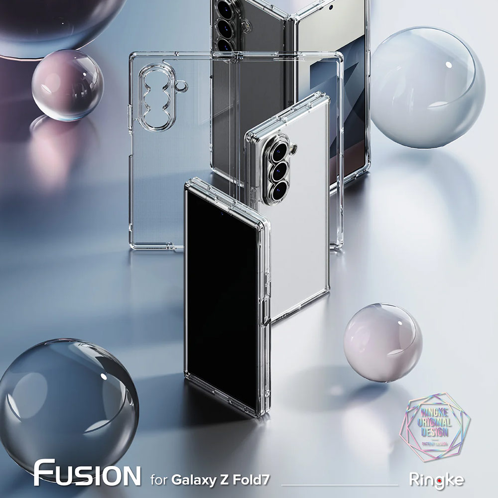 Picture of Samsung Galaxy Z Fold 7 Case | Ringke Fusion Protection Case with Strap Hole for Samsung Galaxy Z Fold 7 (Clear)