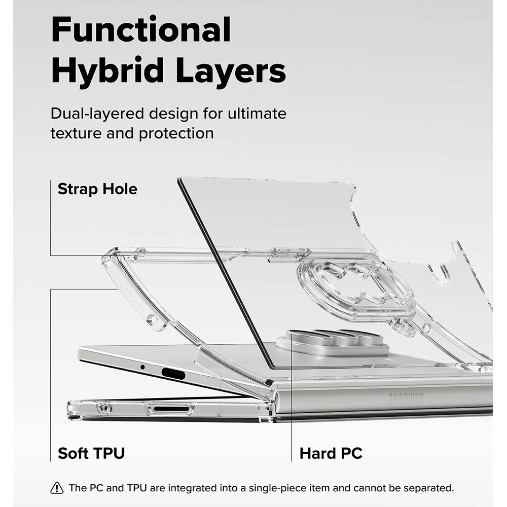 Picture of Samsung Galaxy Z Fold 7 Case | Ringke Fusion Protection Case with Strap Hole for Samsung Galaxy Z Fold 7 (Clear)