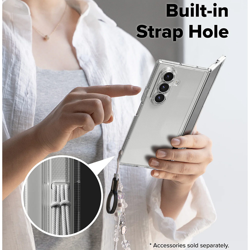 Picture of Samsung Galaxy Z Fold 7 Case | Ringke Fusion Protection Case with Strap Hole for Samsung Galaxy Z Fold 7 (Clear)