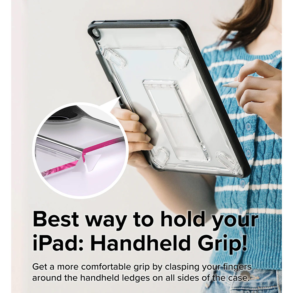 Picture of Apple iPad Air 11 M3 2025 Case | Ringke Fusion Sketch Stand Case Horizontal Vertical Multi Angle Stand Back Drop Protection Case for iPad Air 11" M2 6th Gen 4th Gen 5th Gen 2020  2022 2024 M3 2025 (Black)