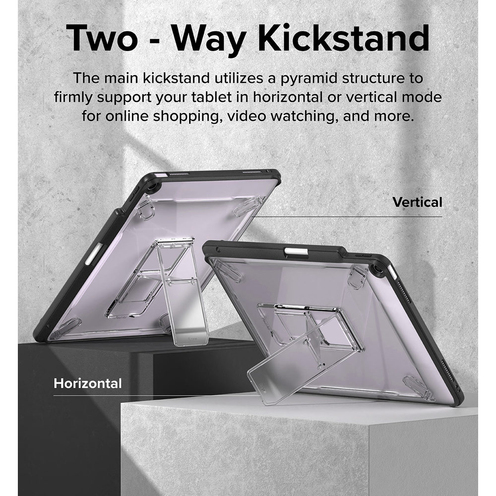 Picture of Apple iPad Air 13 M3 2025 Case | Ringke Fusion Sketch Stand Case Horizontal Vertical Multi Angle Stand Back Drop Protection Case for iPad Air 13" M2 2024 M3 2025 (Black)