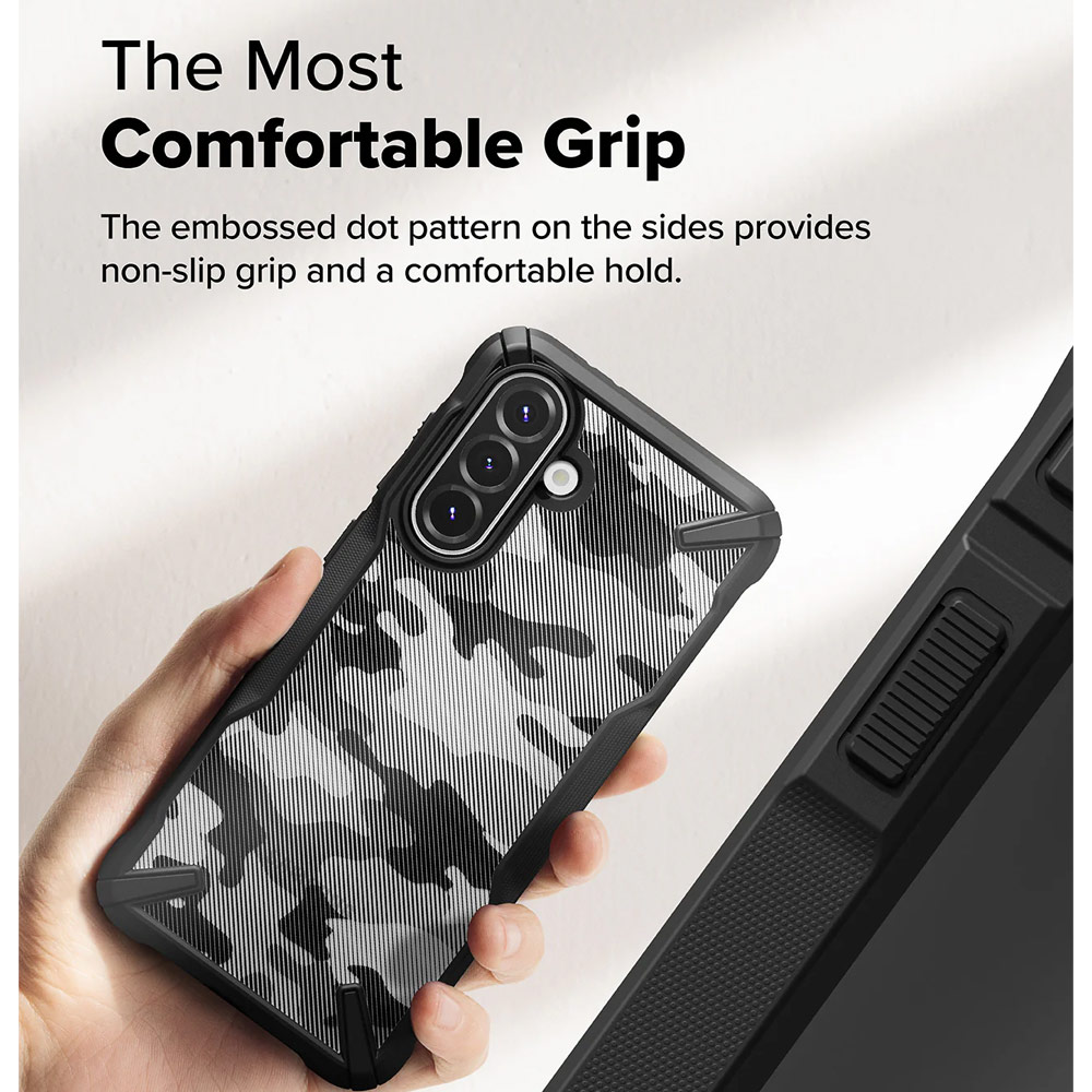 Picture of Samsung Galaxy A36 Case | Ringke Fusion X Bumper Frame Hybrid Protection Case for Samsung Galaxy A36 A56 (Camo Black)