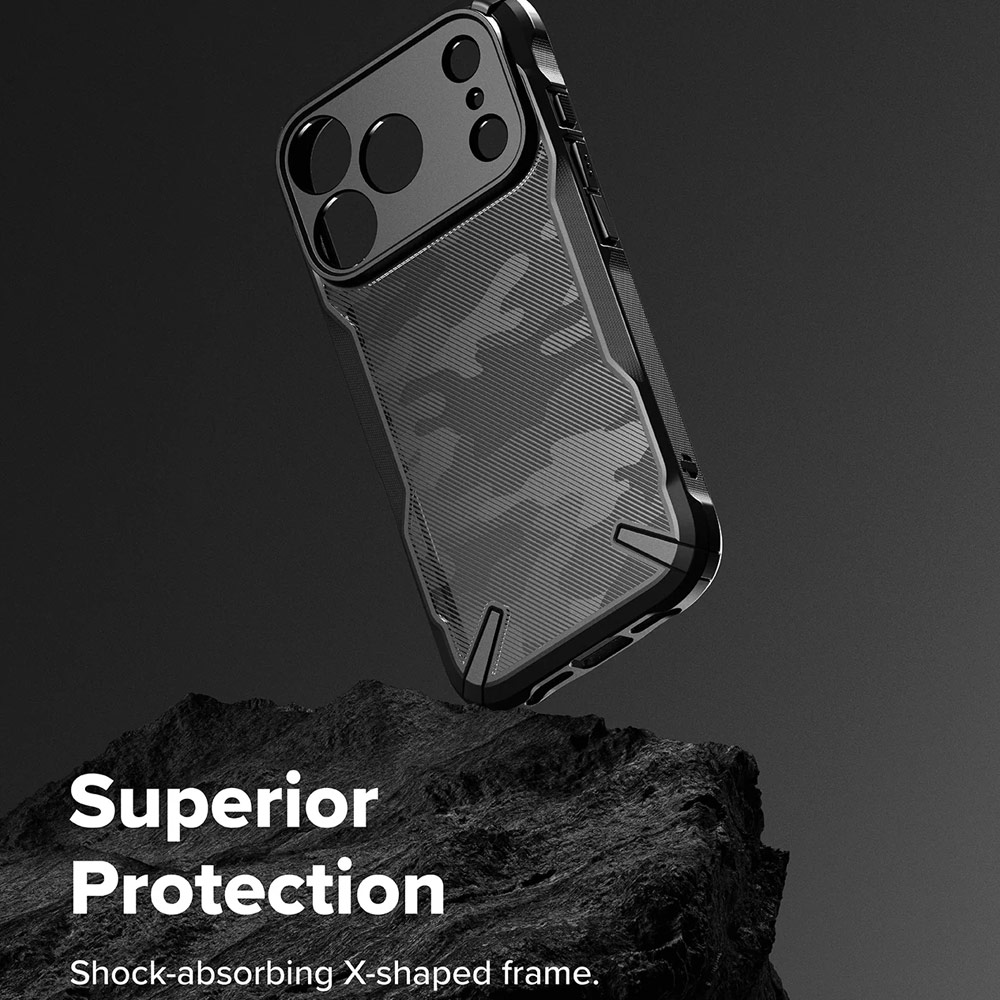 Picture of Apple iPhone 17 Pro 6.3 Case | Ringke Fusion X Rugged Bumper Drop Protection Case for iPhone 17 Pro 6.3 (Camo Black)