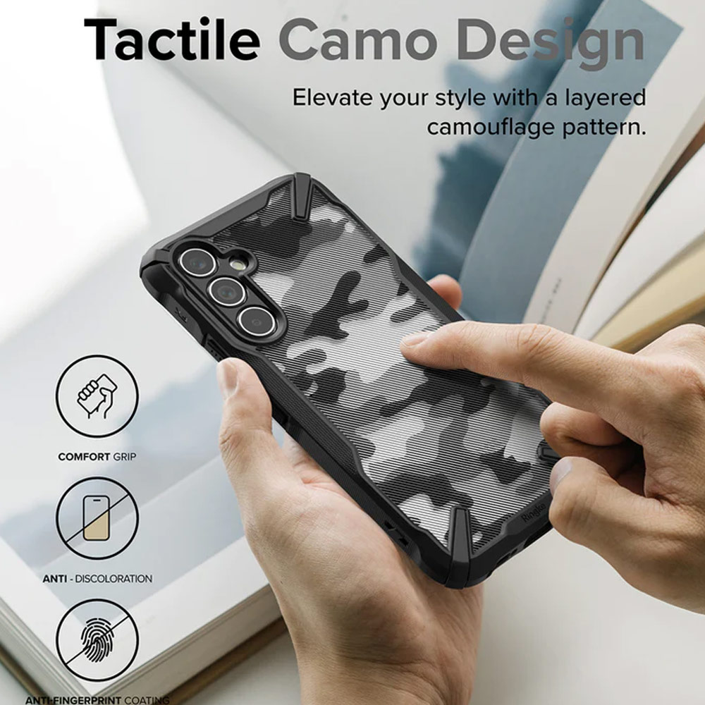 Picture of Samsung Galaxy A54 5G Case | Ringke Fusion X Solid TPU Frames Drop Protection Case for Samsung Galaxy A54 5G (Camo Black)