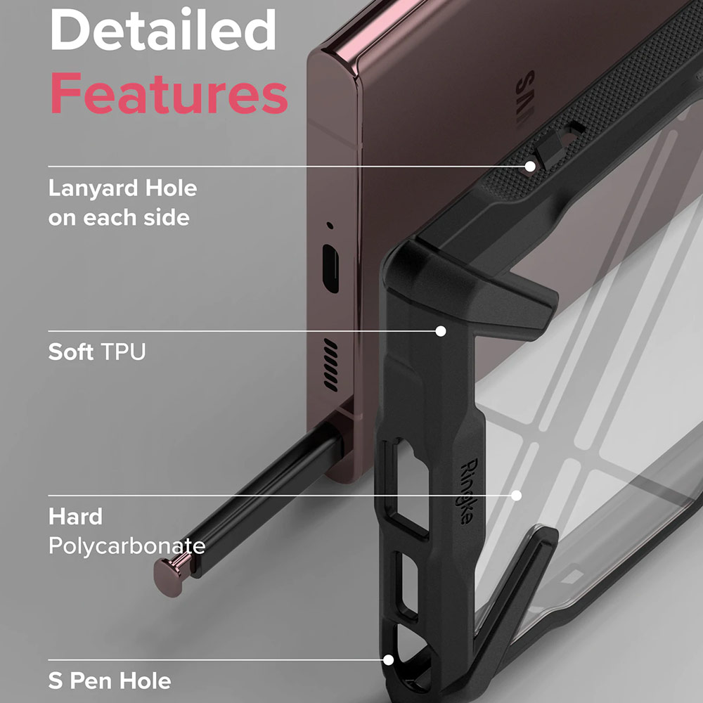 Picture of Samsung Galaxy S22 Ultra 5G 6.8 Case | Ringke Fusion X Protection Case for Samsung Galaxy S22 Ultra 6.8 (Black)