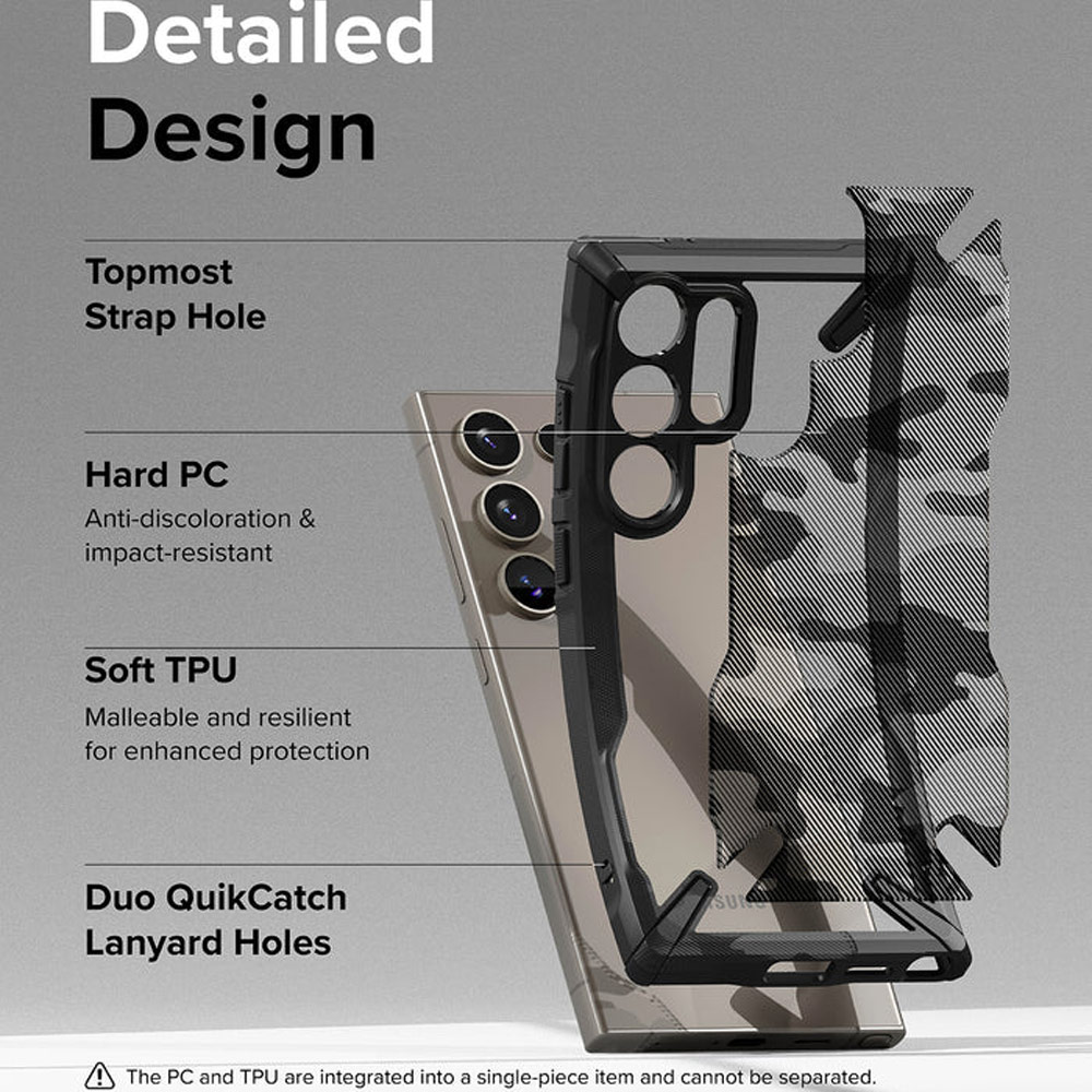 Picture of Samsung Galaxy S24 Ultra Case | Ringke Fusion X Drop Protection Case for Samsung Galaxy S24 Ultra 6.8 (Black)