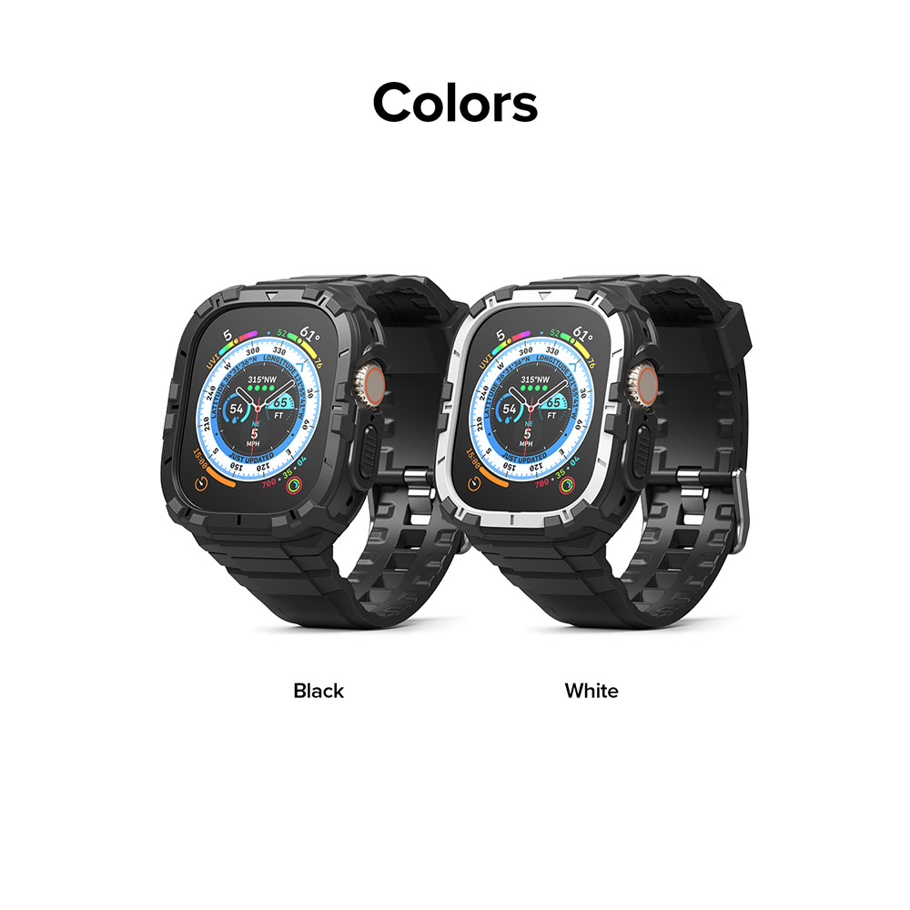 Picture of Apple Watch 49mm Ultra 3 Case | Ringke Fusion X Guard Sporty Case and Strap for Apple Watch Series 8 49mm Ultra Case (Black)
