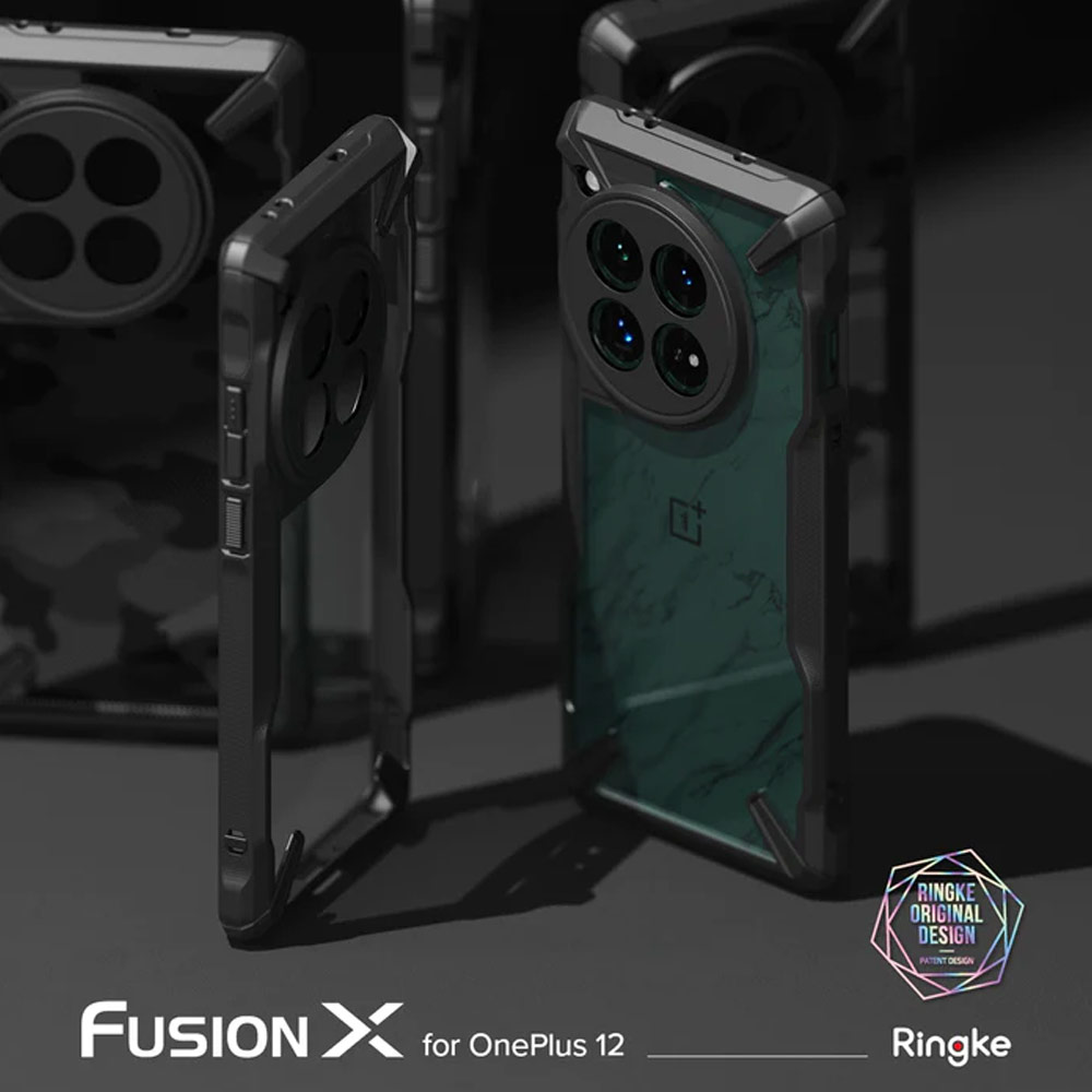 Picture of OnePlus 12 Case | Ringke Fusion X Drop Protection Case for OnePlus 12 (Camo Black)
