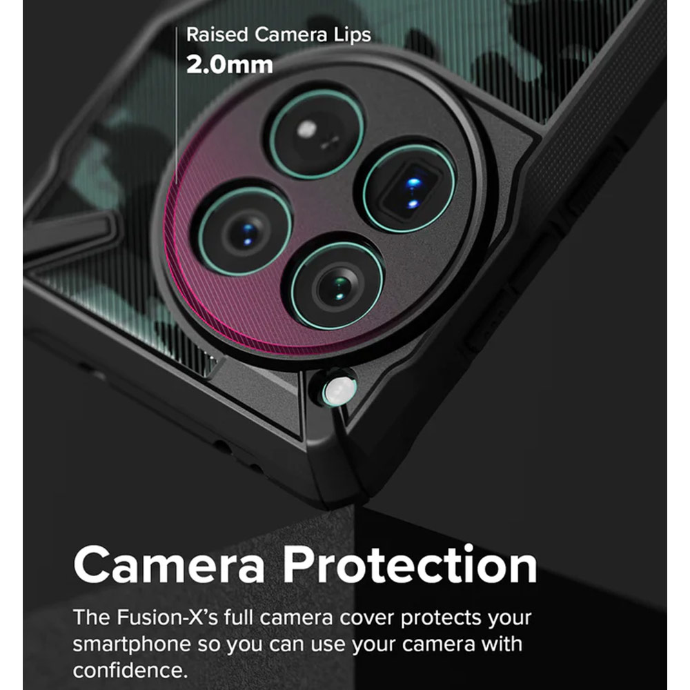 Picture of OnePlus 12 Case | Ringke Fusion X Drop Protection Case for OnePlus 12 (Camo Black)