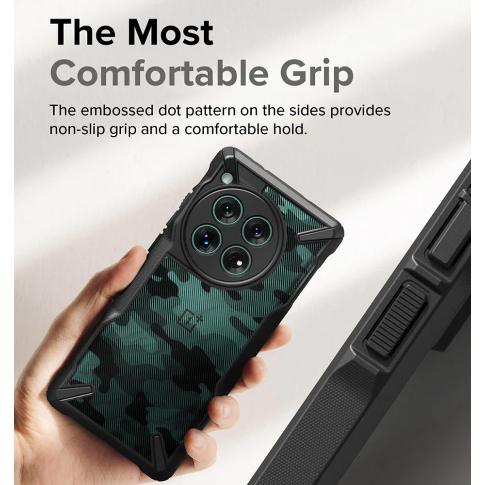 Picture of OnePlus 12 Case | Ringke Fusion X Drop Protection Case for OnePlus 12 (Camo Black)