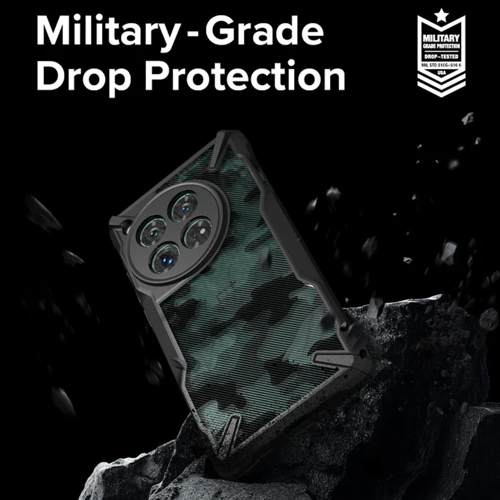 Picture of OnePlus 12 Case | Ringke Fusion X Drop Protection Case for OnePlus 12 (Camo Black)