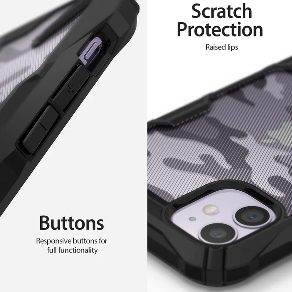 Picture of Apple iPhone 11 6.1 Case | Ringke Fusion X Solid Extreme Tough Protection Case Cover Casing for iPhone 11 6.1 (Camo Black)