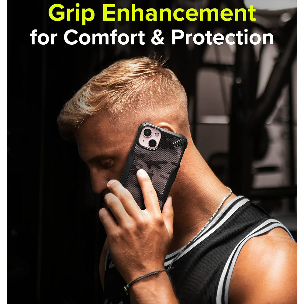 Picture of Apple iPhone 13 6.1 Case | Ringke Fusion X Protection Case for Apple iPhone 13 6.1 (Camo Black)