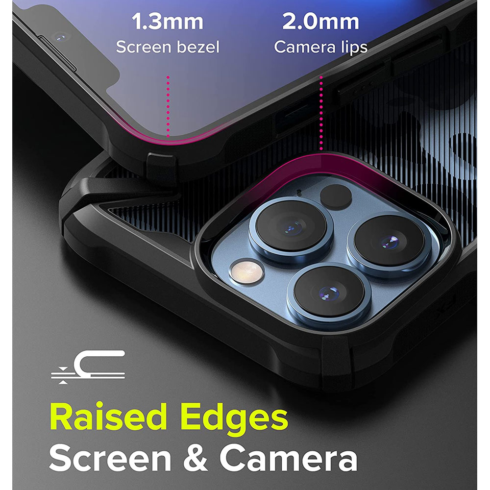 Picture of Apple iPhone 13 Pro 6.1 Case | Ringke Fusion X Protection Case for Apple iPhone 13 Pro 6.1 (Camo Black)