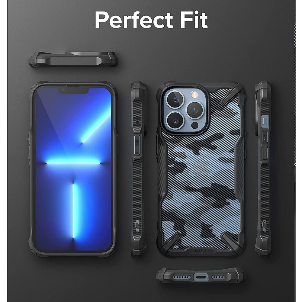 Picture of Apple iPhone 13 Pro 6.1 Case | Ringke Fusion X Protection Case for Apple iPhone 13 Pro 6.1 (Camo Black)
