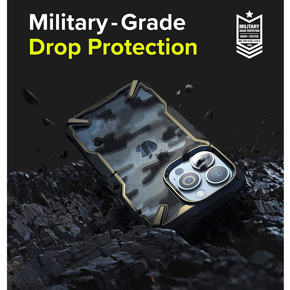 Picture of Apple iPhone 13 Pro Max 6.7 Case | Ringke Fusion X Protection Case for Apple iPhone 13 Pro Max 6.7 (Camo Black)