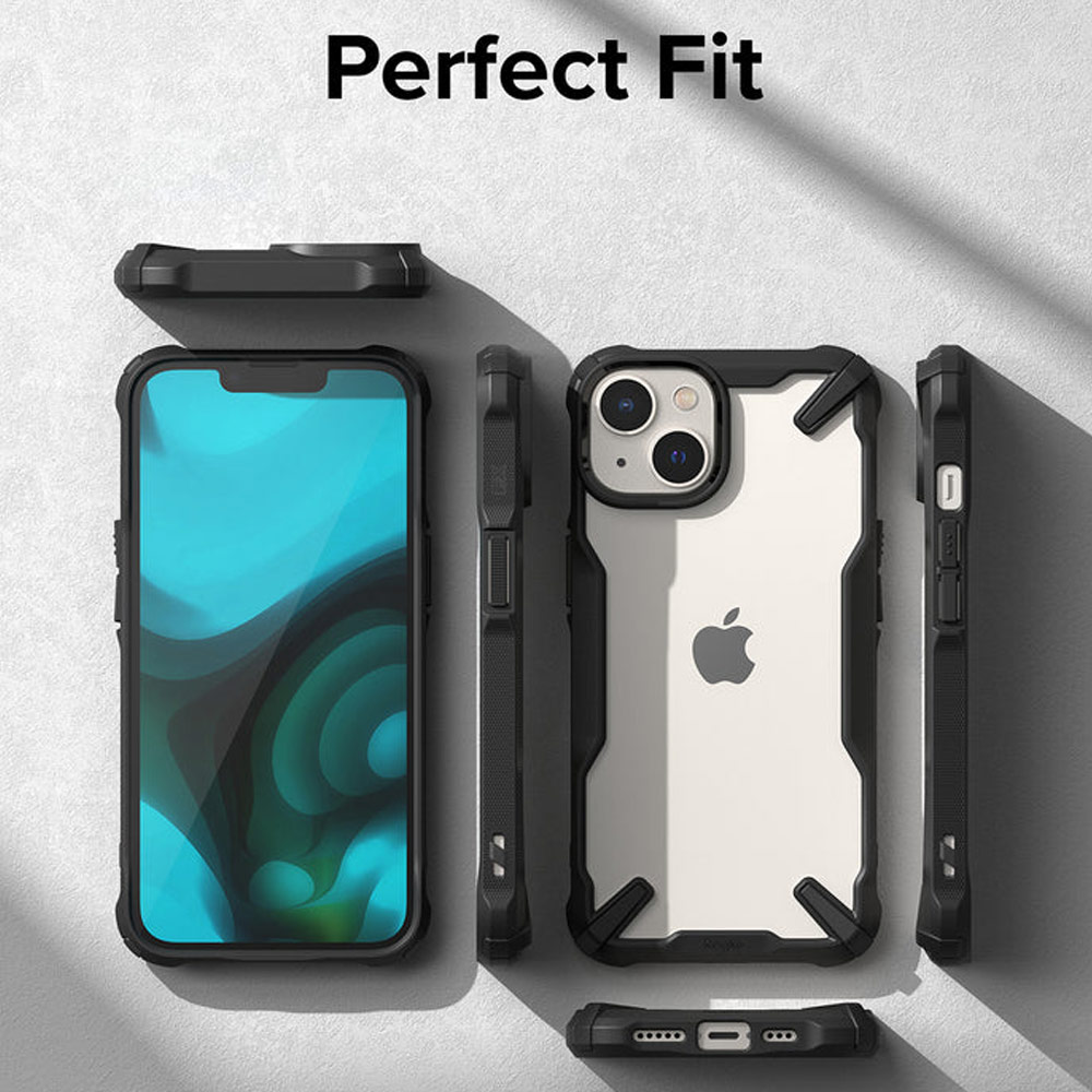 Picture of Apple iPhone 14 6.1 Case | Ringke Fusion X Hybrid PC and TPU Frame Drop Protection Case for Apple iPhone 14 6.1 (Black)