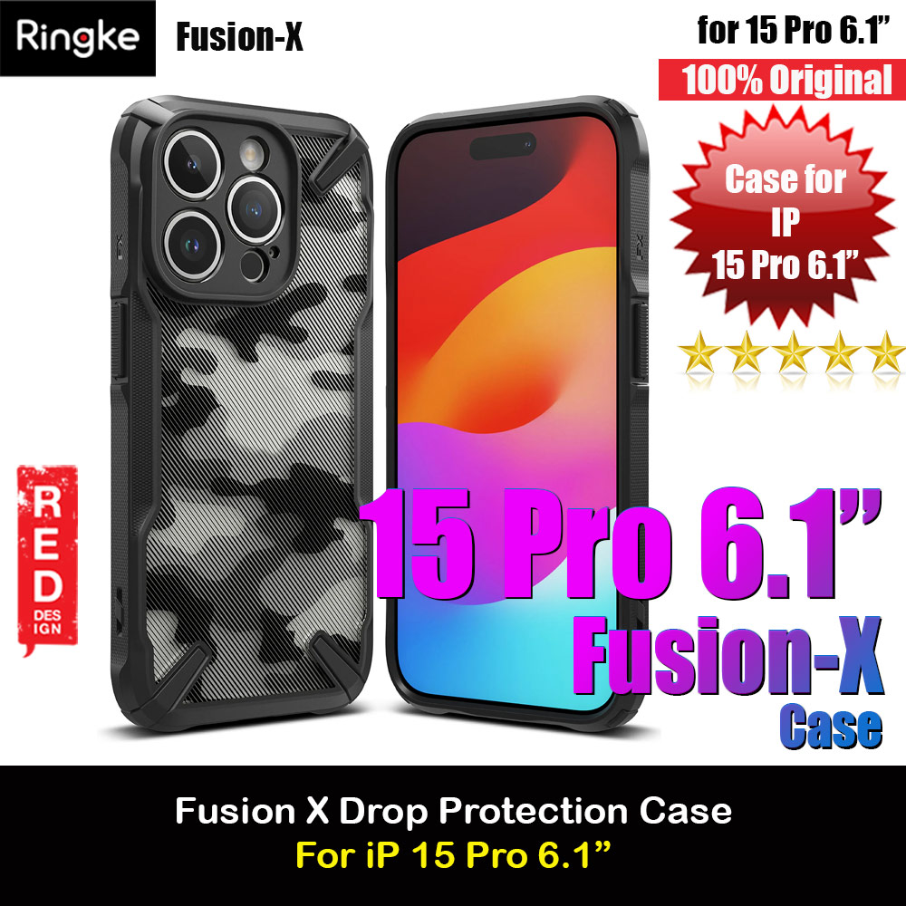 Picture of Ringke Fusion X Hybrid PC and TPU Frame Drop Protection Case for Apple iPhone 15 Pro 6.1 (Camo Black) Apple iPhone 15 Pro 6.1- Apple iPhone 15 Pro 6.1 Cases, Apple iPhone 15 Pro 6.1 Covers, iPad Cases and a wide selection of Apple iPhone 15 Pro 6.1 Accessories in Malaysia, Sabah, Sarawak and Singapore 
