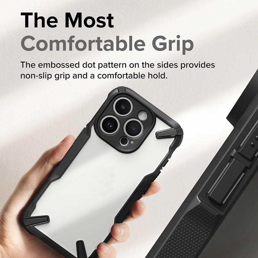 Picture of Apple iPhone 15 Pro Max 6.7 Case | Ringke Fusion X Hybrid PC and TPU Frame Drop Protection Case for Apple iPhone 15 Pro Max 6.7 (Black)