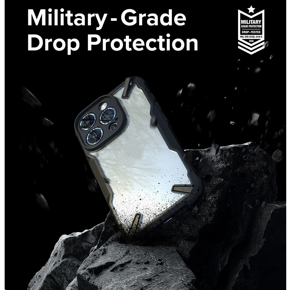 Picture of Apple iPhone 15 Pro Max 6.7 Case | Ringke Fusion X Hybrid PC and TPU Frame Drop Protection Case for Apple iPhone 15 Pro Max 6.7 (Black)