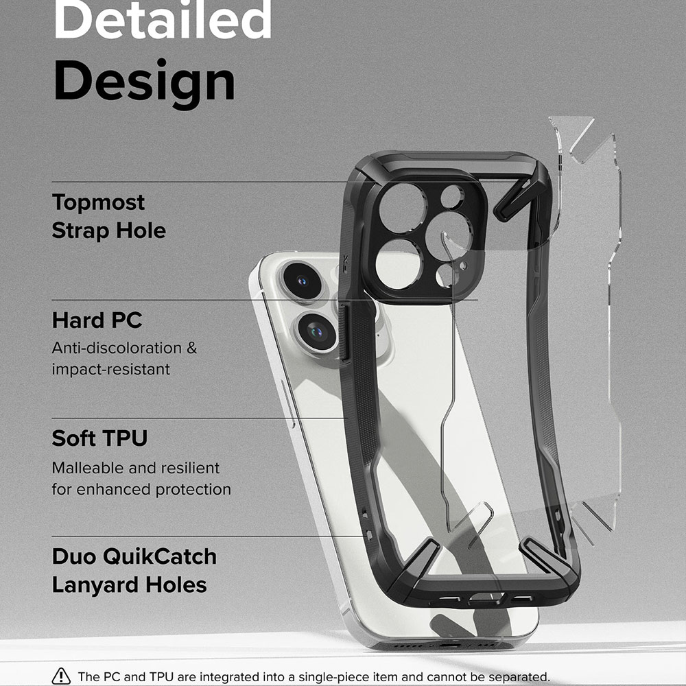 Picture of Apple iPhone 15 Pro Max 6.7 Case | Ringke Fusion X Hybrid PC and TPU Frame Drop Protection Case for Apple iPhone 15 Pro Max 6.7 (Black)