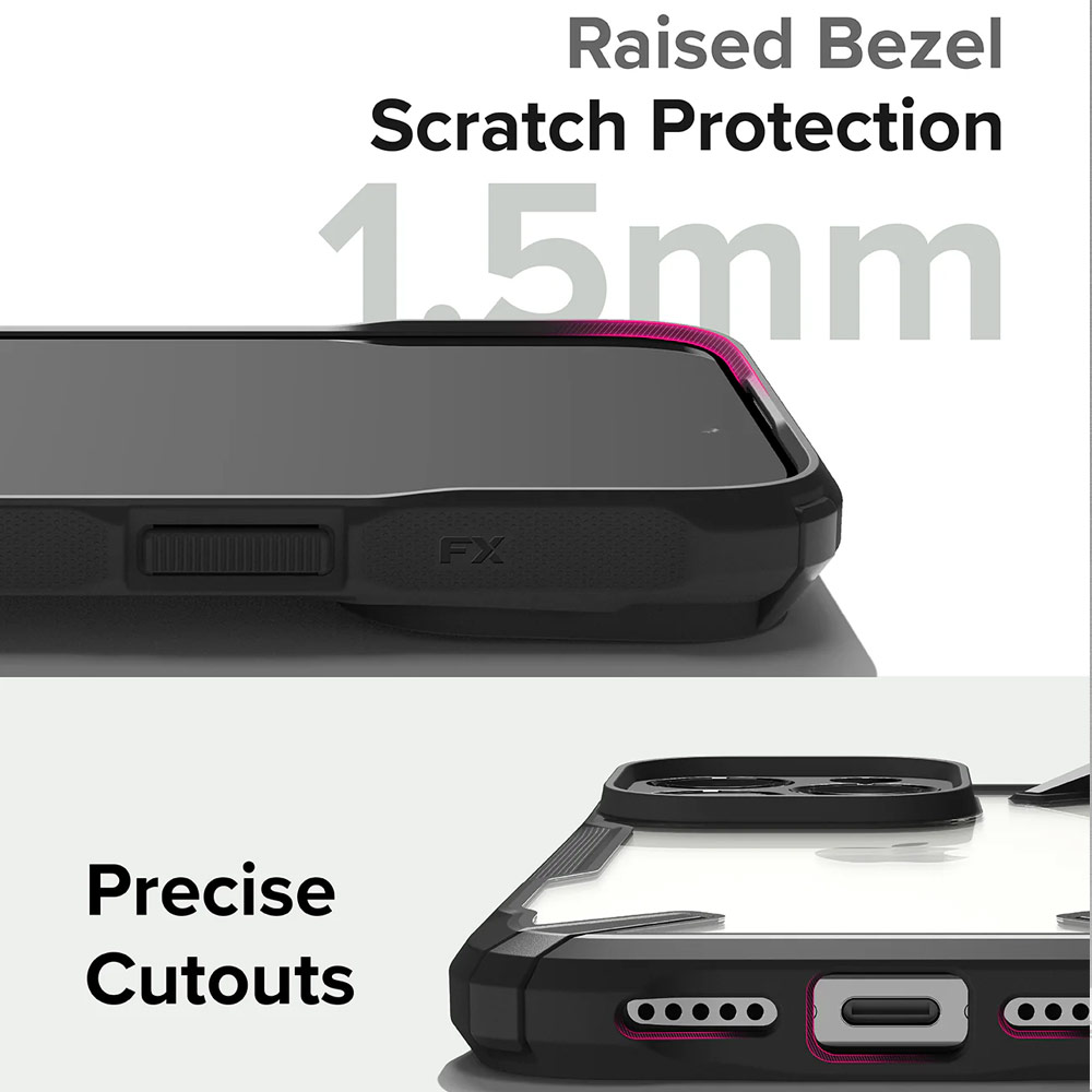 Picture of Apple iPhone 15 Pro Max 6.7 Case | Ringke Fusion X Hybrid PC and TPU Frame Drop Protection Case for Apple iPhone 15 Pro Max 6.7 (Black)