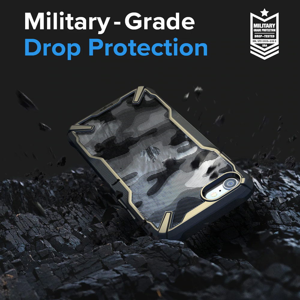 Picture of Apple iPhone 7 4.7 Case | Ringke Fusion X Drop Protection Case for iPhone SE 2020 2022 iPhone 7 iPhone 8 Case (Camo Black)