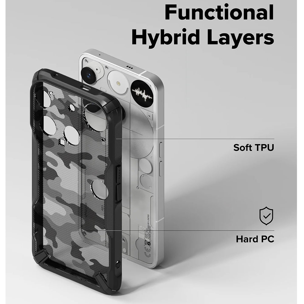 Picture of Nothing Phone 3 Case | Ringke Fusion X Hybrid Drop Protection Case for Nothing Phone 3 (Camo Black)