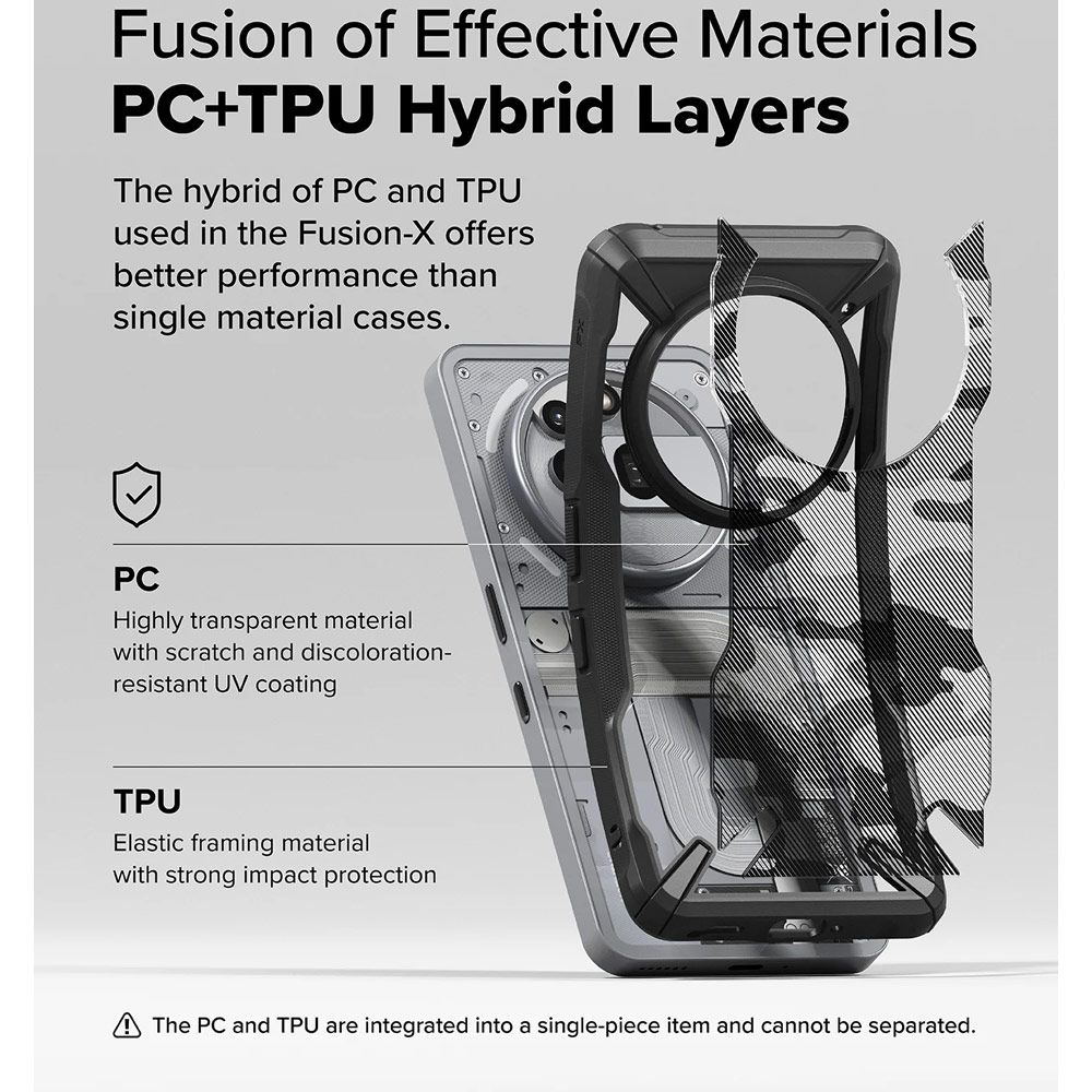 Picture of Nothing Phone 3a Pro Case | Ringke Fusion X Hybrid Drop Protection Case for Nothing Phone 3a Pro (Black)