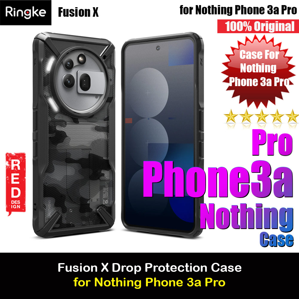 Picture of Ringke Fusion X Hybrid Drop Protection Case for Nothing Phone 3a Pro (Camo Black) Nothing Phone 3a Pro- Nothing Phone 3a Pro Cases, Nothing Phone 3a Pro Covers, iPad Cases and a wide selection of Nothing Phone 3a Pro Accessories in Malaysia, Sabah, Sarawak and Singapore 