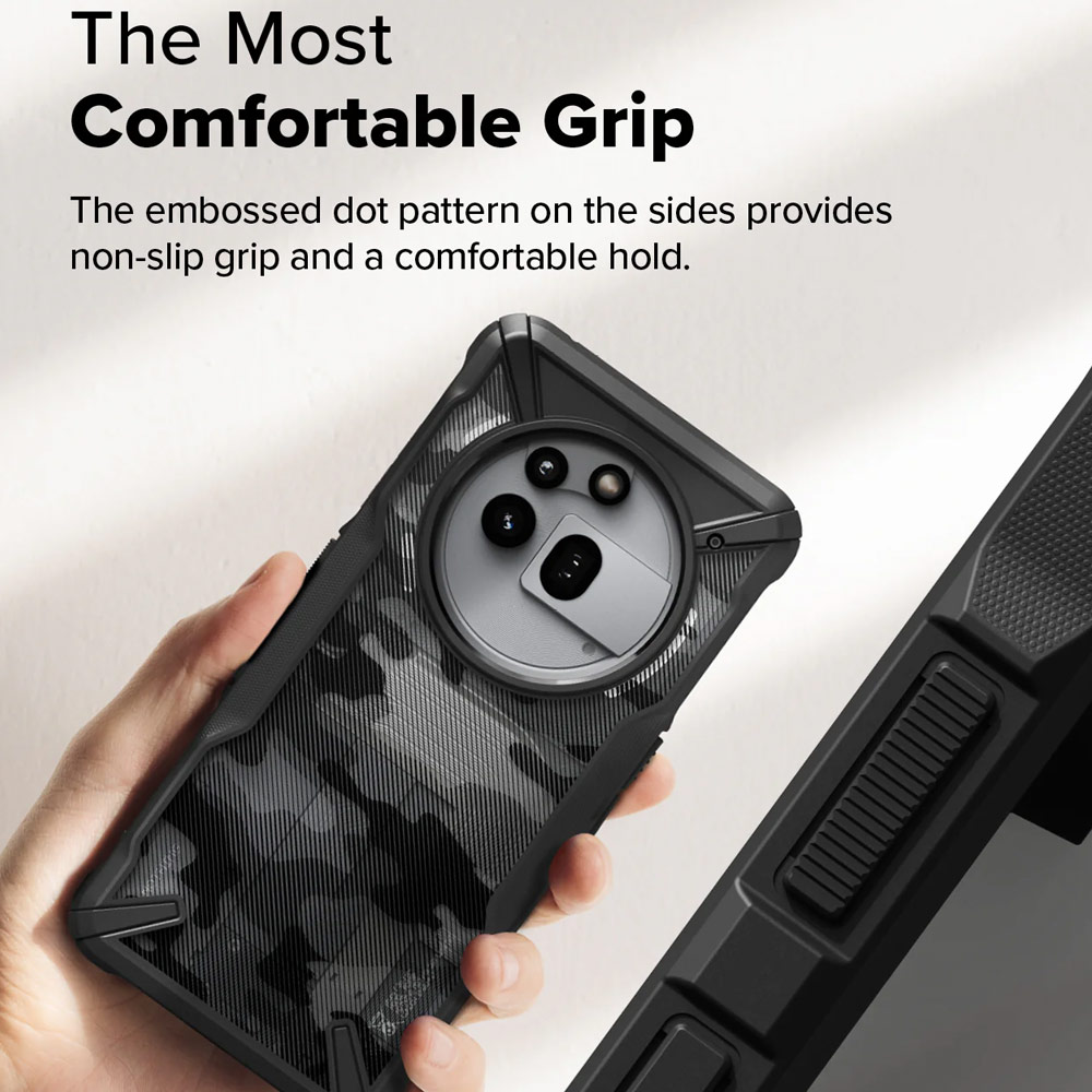 Picture of Nothing Phone 3a Pro Case | Ringke Fusion X Hybrid Drop Protection Case for Nothing Phone 3a Pro (Camo Black)