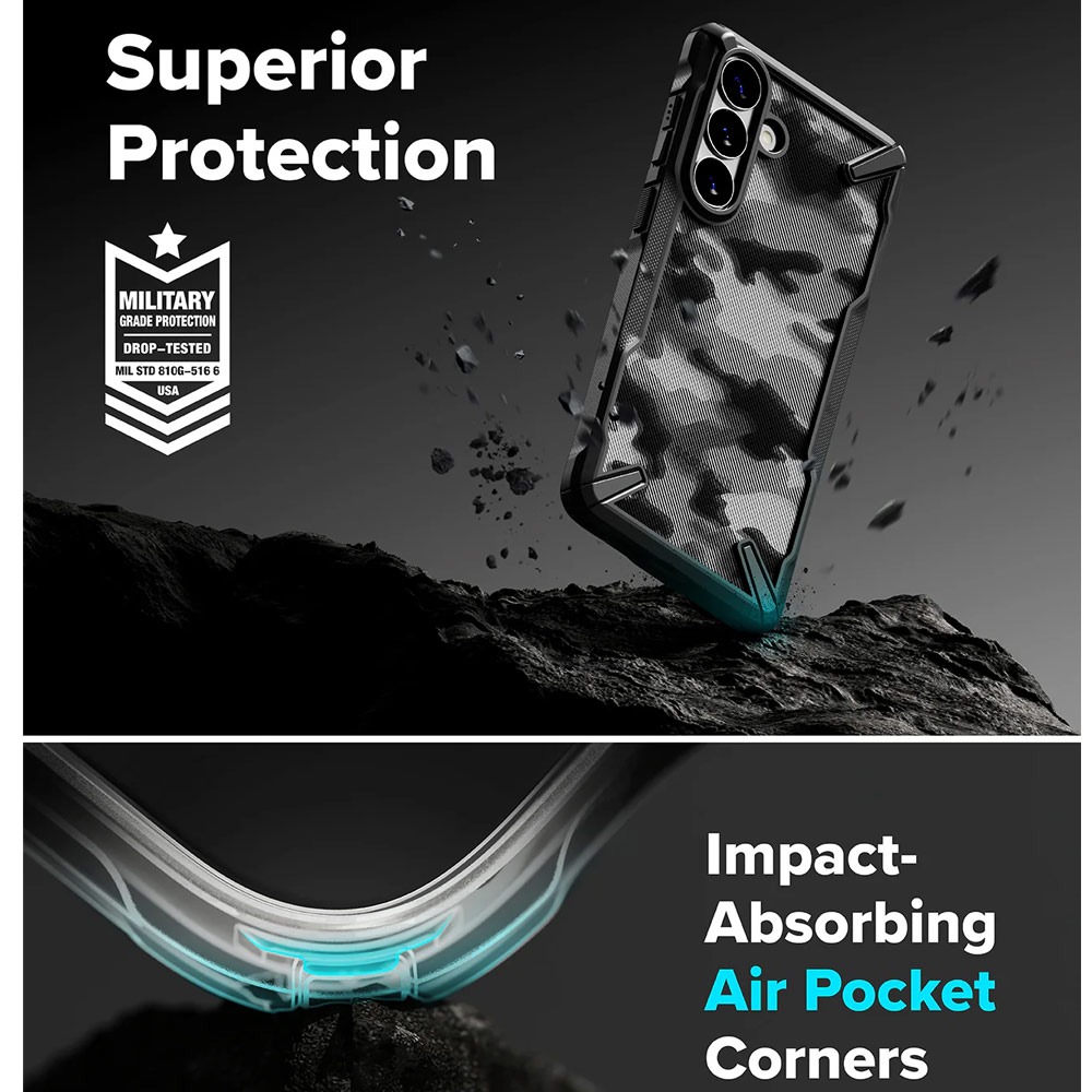 Picture of Samsung Galaxy S26 Plus Case | Ringke Fusion X Rugged Heavy Duty Protection Case for Samsung Galaxy S26 Plus (Camo Black)