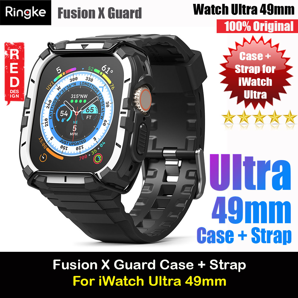 Picture of Ringke Fusion X Guard Protection Case Strap Band for Apple Watch Ultra 49mm (White Black Index Wired) Apple Watch 49mm	Ultra 3- Apple Watch 49mm	Ultra 3 Cases, Apple Watch 49mm	Ultra 3 Covers, iPad Cases and a wide selection of Apple Watch 49mm	Ultra 3 Accessories in Malaysia, Sabah, Sarawak and Singapore 