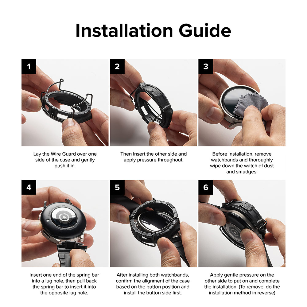 Picture of Samsung Galaxy Watch 5 Pro 45mm Case | Ringke Fusion X Guard Wired Protection Case Strap Band for Samsung Galaxy Watch 5 Pro Series 45mm (Black Yellow Index Wired)