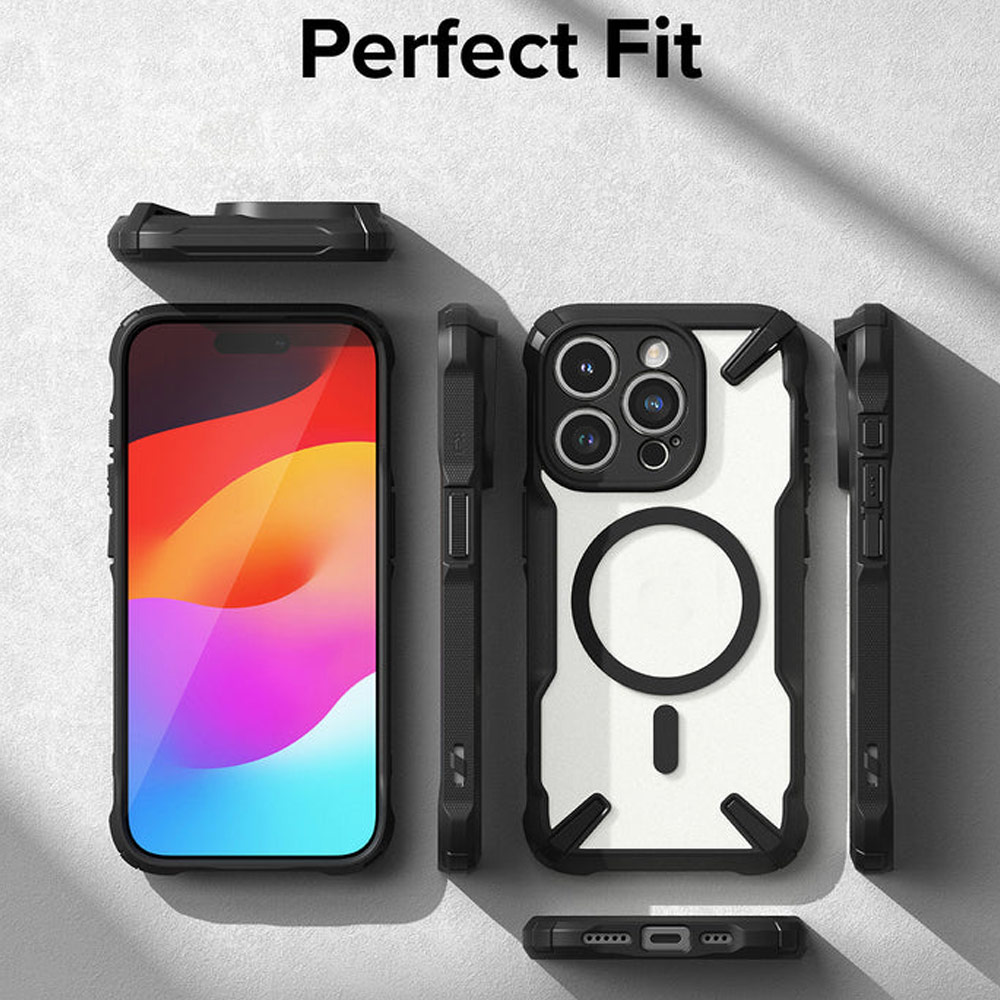 Picture of Apple iPhone 15 Pro Max 6.7 Case | Ringke Fusion X Magnetic Anti Yellow Back Plate Drop Protection Case for iPhone 15 Pro Max 6.7 (Matte Black)