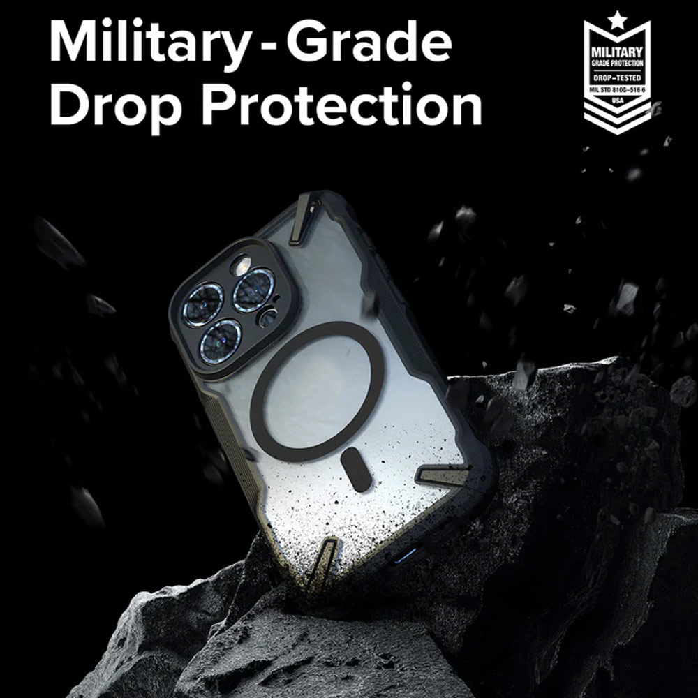 Picture of Apple iPhone 15 Pro Max 6.7 Case | Ringke Fusion X Magnetic Anti Yellow Back Plate Drop Protection Case for iPhone 15 Pro Max 6.7 (Matte Black)