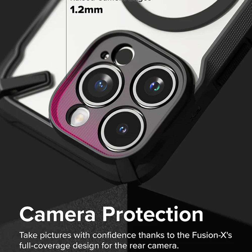 Picture of Apple iPhone 15 Pro Max 6.7 Case | Ringke Fusion X Magnetic Anti Yellow Back Plate Drop Protection Case for iPhone 15 Pro Max 6.7 (Matte Black)