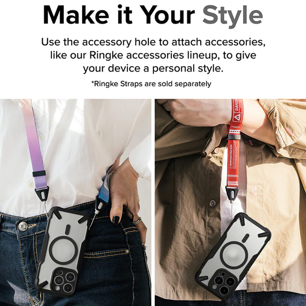 Picture of Apple iPhone 15 Pro Max 6.7 Case | Ringke Fusion X Magnetic Anti Yellow Back Plate Drop Protection Case for iPhone 15 Pro Max 6.7 (Matte Black)