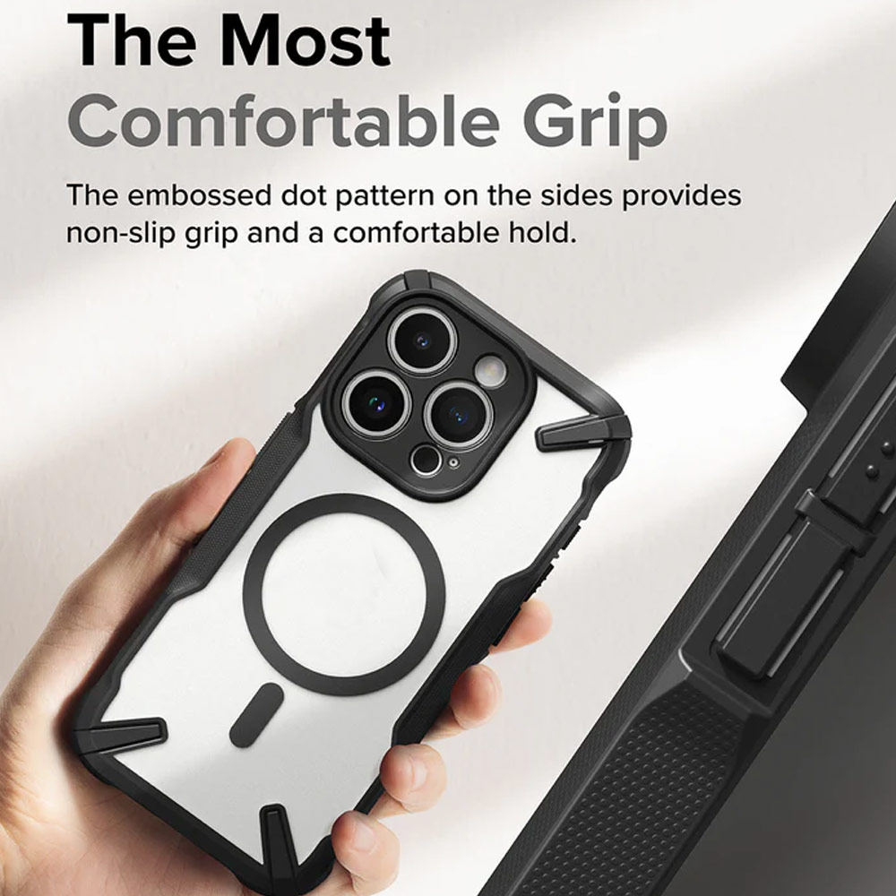 Picture of Apple iPhone 15 Pro Max 6.7 Case | Ringke Fusion X Magnetic Anti Yellow Back Plate Drop Protection Case for iPhone 15 Pro Max 6.7 (Matte Black)