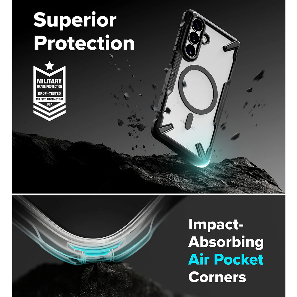 Picture of Samsung Galaxy S26 Plus Case | Ringke Fusion X Magnetic Rugged Heavy Duty Protection Case for Samsung Galaxy S26 Plus (Black)