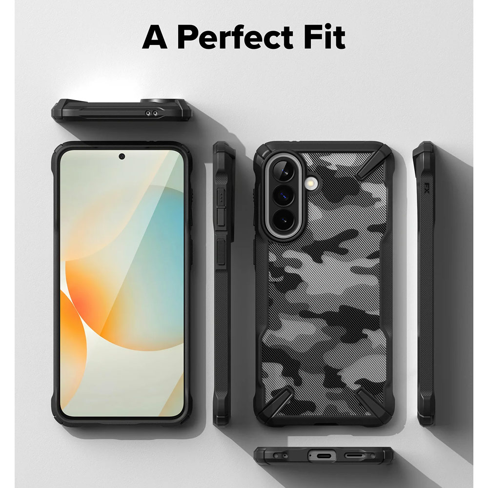 Picture of Samsung Galaxy A57 Case | Ringke Fusion X Rugged Heavy Duty Transparent Hybrid Protection Case for Samsung Galaxy A57 (Camo Black)