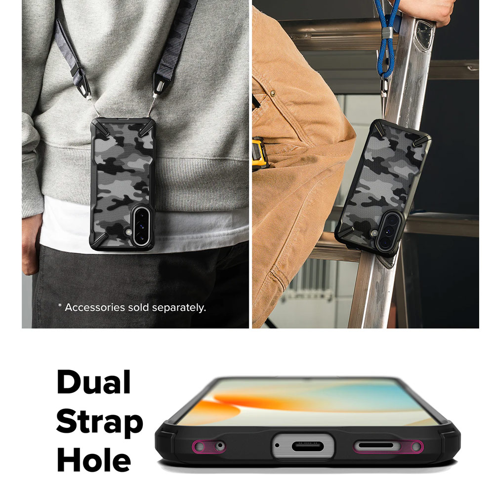 Picture of Samsung Galaxy A57 Case | Ringke Fusion X Rugged Heavy Duty Transparent Hybrid Protection Case for Samsung Galaxy A57 (Camo Black)