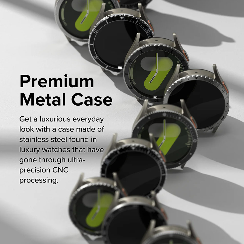 Picture of Samsung Galaxy Watch 7 40mm Screen Protector | Ringke Bezel Styling and Tempered Glass Screen Protector for Samsung Galaxy Watch 7 40mm (Silver 40-01 )