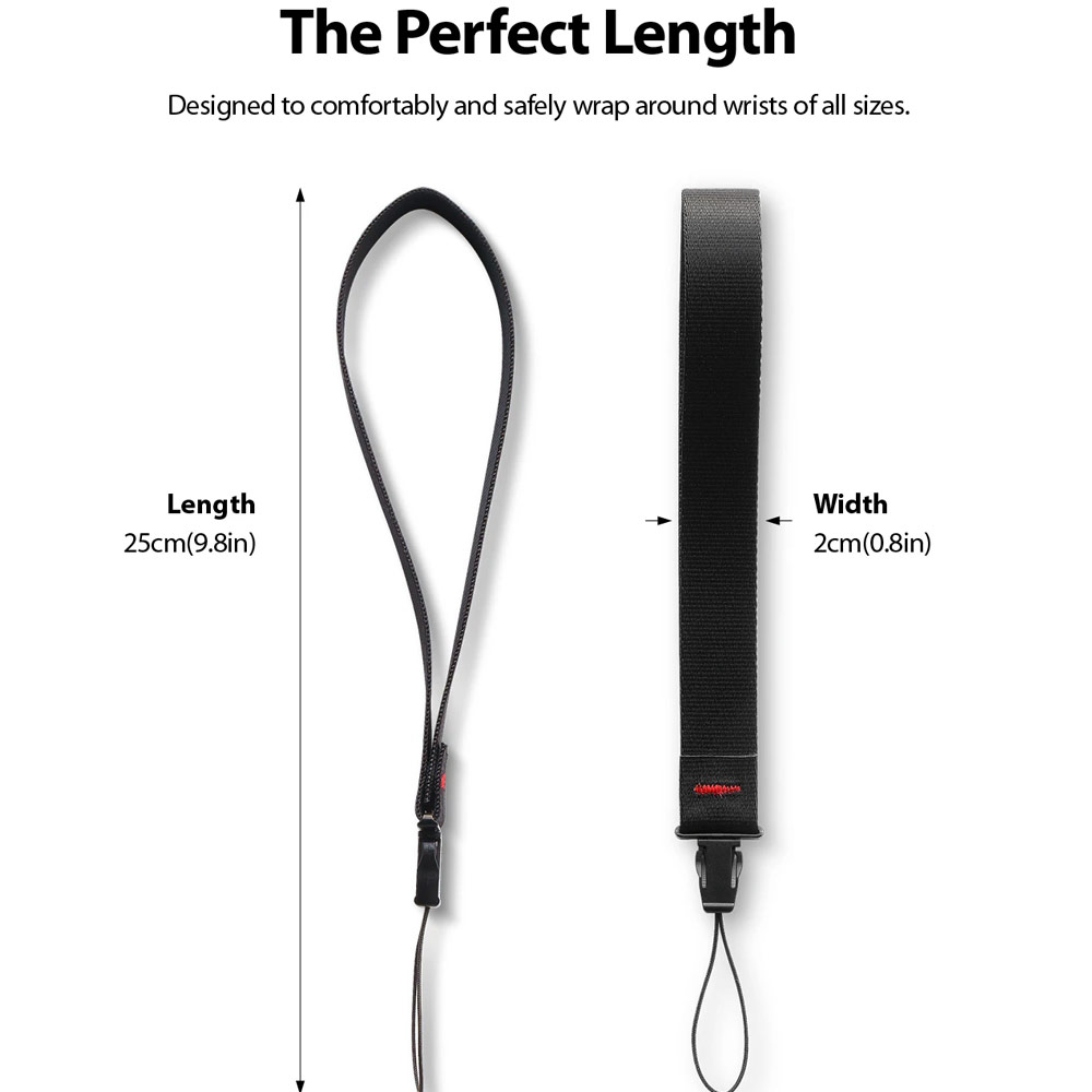 Picture of Ringke Hand Strap Smartphone Case Strap Camera Strap Key Ring Strap Airpods Pro Strap (Black)