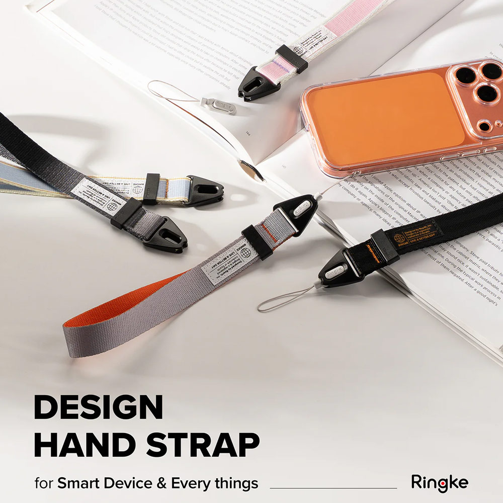 Picture of Ringke High density polyester wrist hand strap for Perfect for daily use traveling hiking smartphone Portable Handheld Fan Strap (Stripe Pink)