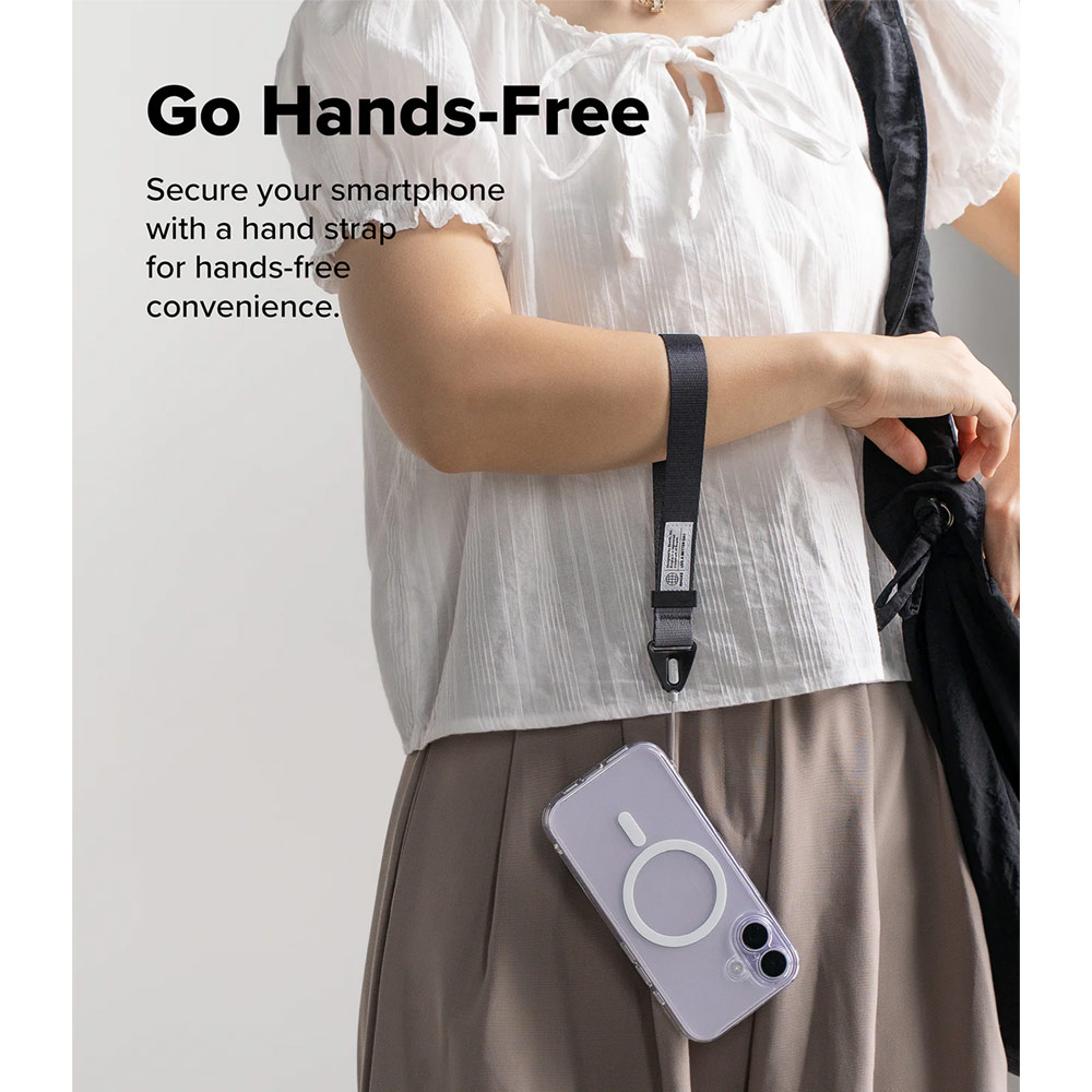 Picture of Ringke High density polyester wrist hand strap for Perfect for daily use traveling hiking smartphone Jisulife Portable Handheld Fan Strap (Graphite)