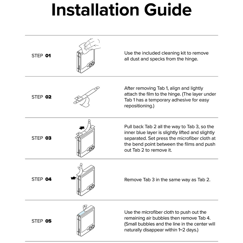 Picture of Samsung Galaxy Z Flip 6 | Ringke Hinge Dual Easy Film for Samsung Galaxy Z Flip 6 (2pcs Pack)